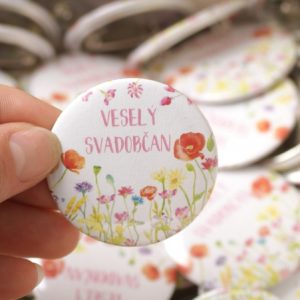 Svadobný odznak alebo magnetka – darček pre svadobčanov poľné kvietky Svadobné odznaky - ELART
