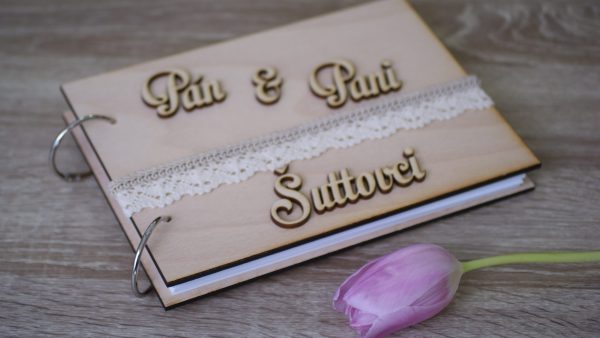 Drevená svadobná kniha hostí elegant Svadobné knihy hostí - ELART 5