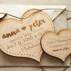 Drevené gravírované svadobné oznámenie Anna Drevené svadobné oznámenia - ELART 5