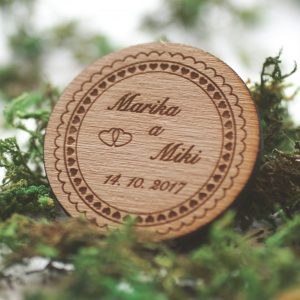 Drevená magnetka pre svadobčanov Darčeky pre svadobčanov - ELART