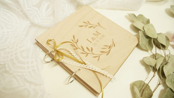 Drevená svadobná kniha hostí listy Svadobné knihy hostí - ELART 6
