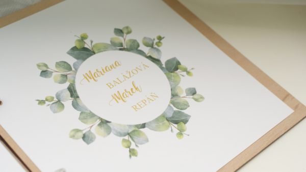 Drevená svadobná kniha hostí okrúhly venček Svadobné knihy hostí - ELART 8